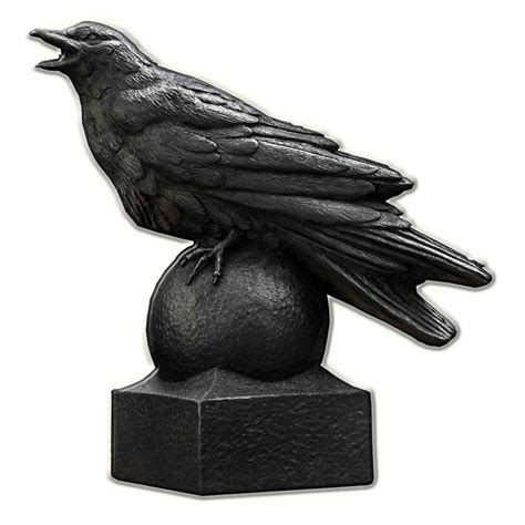 Corvus Cast Stone Statue Raven Garden Statue