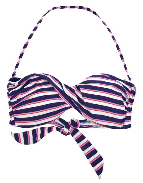 Accessor1ze Blue Nautical Twist Bandeau Bikini Top Size 8 To 16