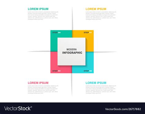 Square Infographic Template With Icons And 4 Vector Image