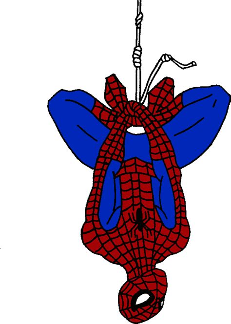 Spiderman Clipart Upside Down - Spiderman Hanging Clip Art