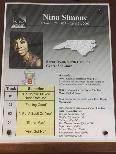 Nina Simone A North Carolina Legend And Hall Of Famer Black Southern