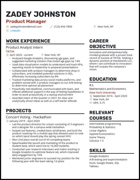 20 Product Manager Resume Examples That Worked In 2023