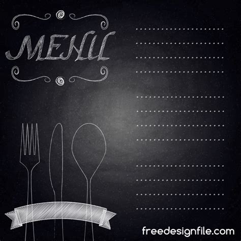 Contoh daftar menu makanan ini akan membantu anda untuk membuat daftar menu makanan di restoran anda. restaurant menu with chalkboard background vector 02 free ...