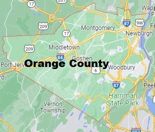 Orange County On The Satellite Map Of New York Actual Satellite