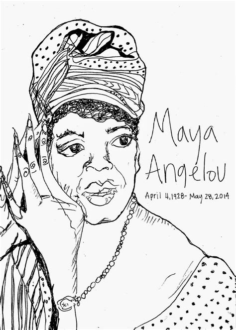Maya Angelou Coloring Pictures Printable Coloring Pages