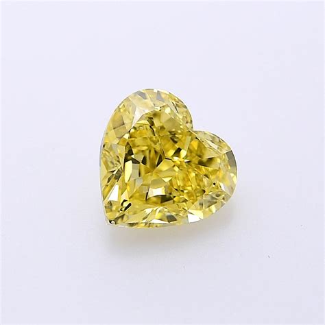 202 Carat Fancy Intense Yellow Diamond Heart Shape Vs2 Clarity Gia