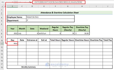 Attendance And Overtime Calculation Sheet In Excel Exceldemy