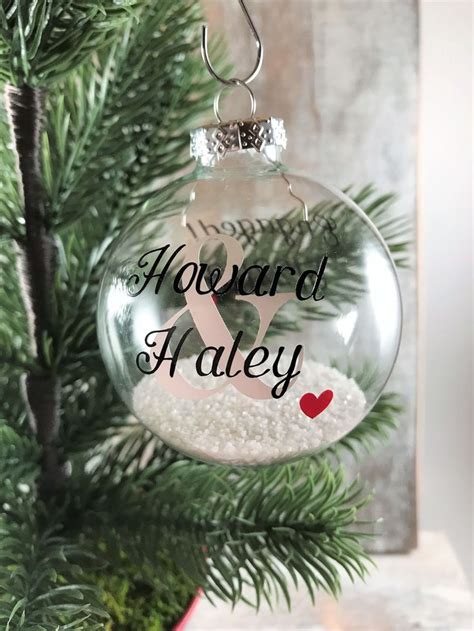 Personalized Our First Christmas Just Married Ornament Etsy Clear