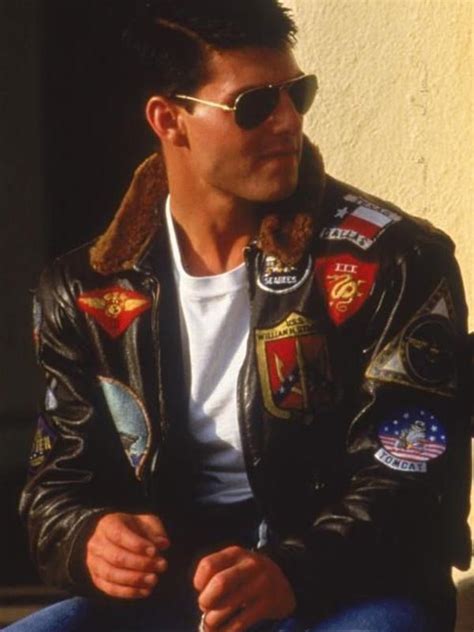 Top Gun Tom Cruise Flight Jacket With Patches The Movie Fashion