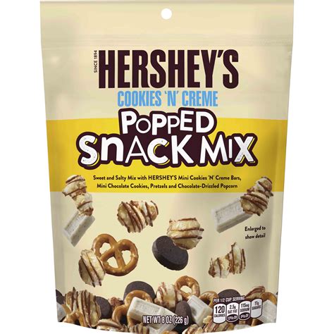 Hersheys Cookies N Creame Popped Snack Mix 8 Oz