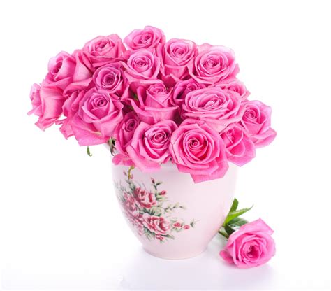 Pink Roses Flowers Beautiful Bouquet Vase Hd Wallpaper Beautiful Pink