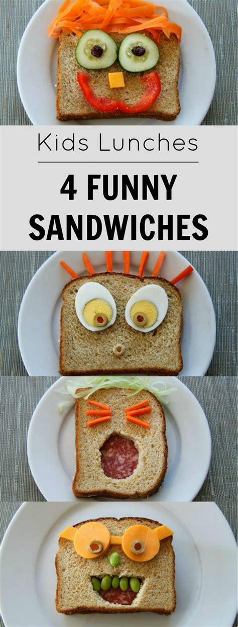 4 Easy Sandwich Face Ideas For Kids Lunches