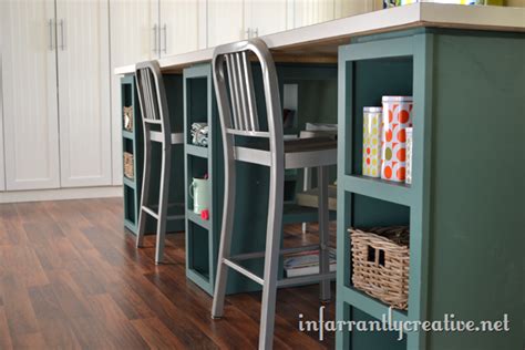 It has room for four persons, each with their own supplies. Large Craft Table - Infarrantly Creative