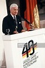 Der Bundespräsident Richard von Weizsäcker während seiner Rede in der ...