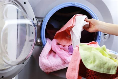 Put Cloth In Washer Stock Photo Image Of Door Electrical 79276242