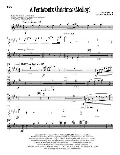 A Pentatonix Christmas Medley Arr Mark Brymer Flute Sheet Music