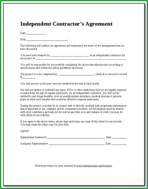 Miscellaneous 1099 Form Independent Contractor Form Resume Examples