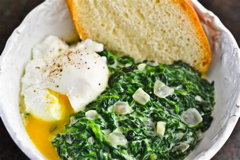 Poached Egg Creamed Spinach And Toast By The Red Spoon Greens Recipe