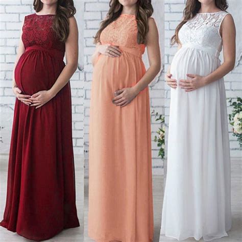 Pregnant Women S Lace Long Maxi Dress Party Dresses Photography Photo