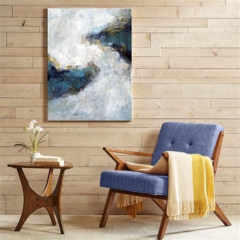 Blue Abstract Textured Canvas Wall Art 30 X 40 At Home