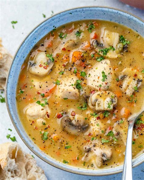 Creamy Chicken Mushroom Soup Healthy Fitness Meals