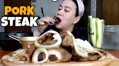 pork steak bistek tagalog mukbang mukbang philippines pinoy food youtube