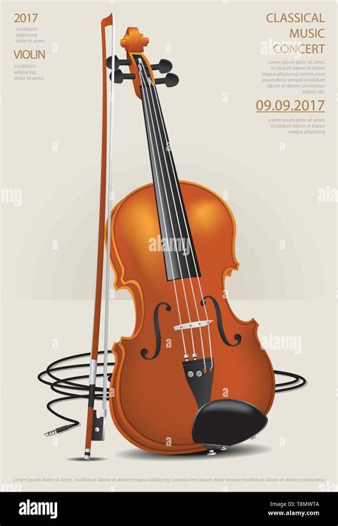 The Classical Music Concept Poster Violin Vector Illustration Stock