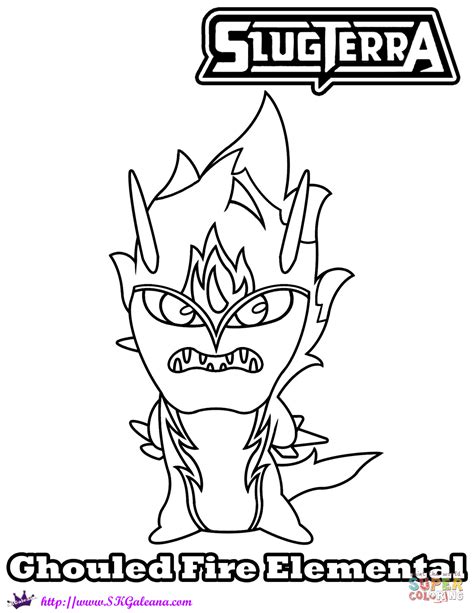 Water elemental coloring page and wallpaper from slugterra. Fire Elemental Ghouled coloring page | Free Printable ...