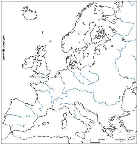 Blank Map Europe Physical Features