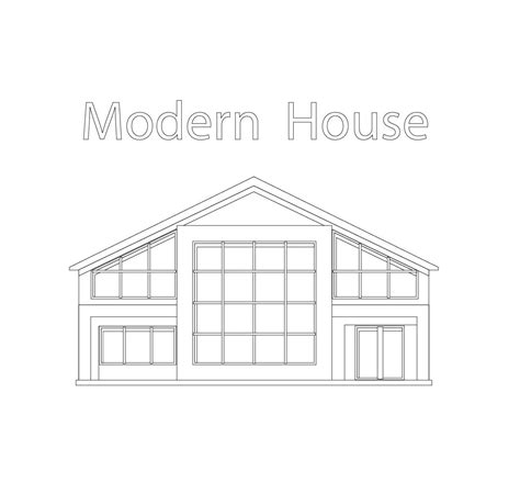 Modern House Coloring Page Download Print Or Color Online For Free