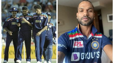 Shikhar Dhawan Shows A Glimpse Of Team Indias New Jersey Cricket