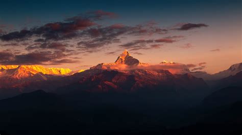 Download Himalaya Afterglow Mountain Himalayas Range Cloud By