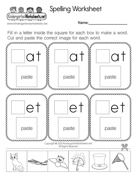 3 Letter Words Kindergarten Printable