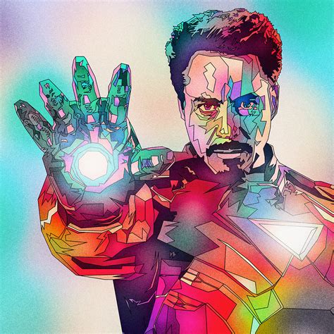 Fan Art Iron Man Colorful Portrait By Masaolab Rironman