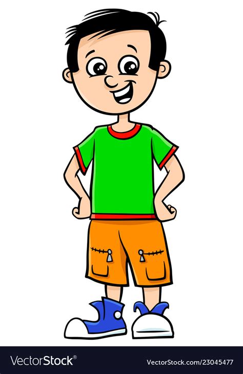 Funny Boy Character Cartoon Royalty Free Vector Image