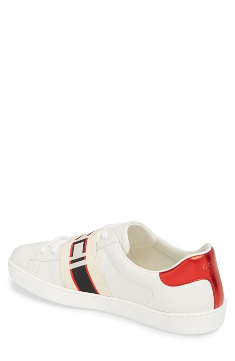 Gucci New Ace Stripe Leather Sneaker In White For Men Lyst