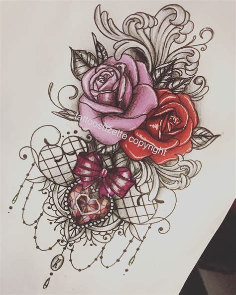 Lace Roses Tattoo Design Lace Tattoo Design Flower Thigh Tattoos