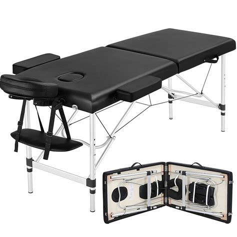 buy 2 fold massage table bed aluminium black at mighty ape nz