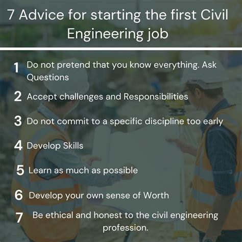 7 Advice For Starting The First Civil Engineering Job