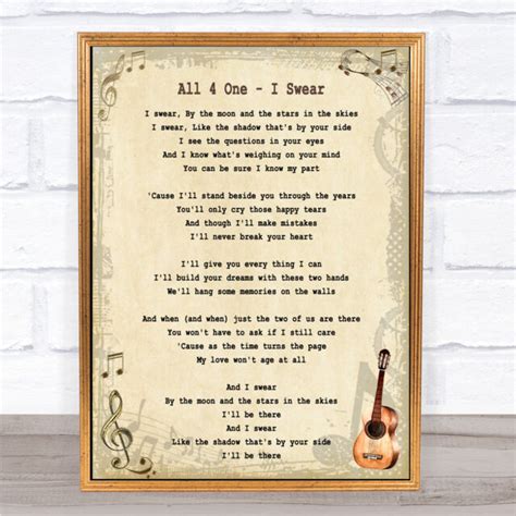 All 4 One I Swear Song Lyric Quote Print Ebay