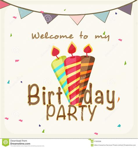 Birthday Invitation Card Design Stock Illustration