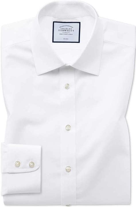 Charles Tyrwhitt Slim Fit Non Iron Poplin Shirt Classic Collar White