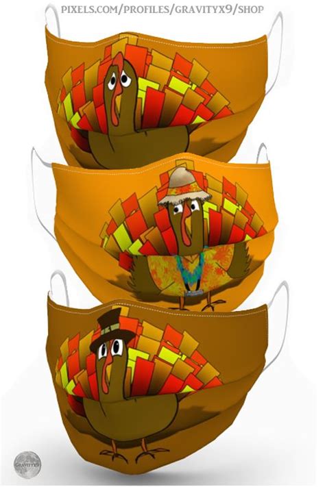 Thanksgiving Turkey Pilgrim Face Mask For Sale By Gravityx9 Designs