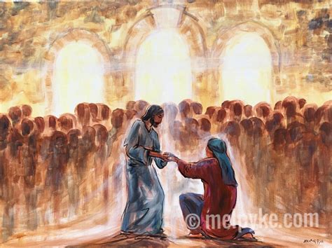 Jesus Healing Woman On The Sabbath Original Painting On Canvas New