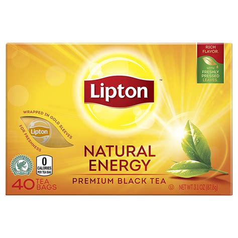 Lipton Premium Black Tea Bags Hot Or Iced Natural Energy