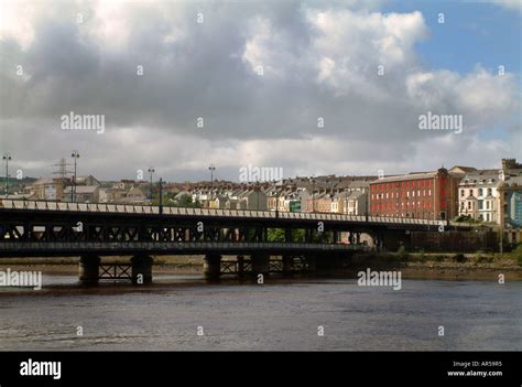 The Craigavon Bridge Crosses The River Foyle At Londonderry Derry
