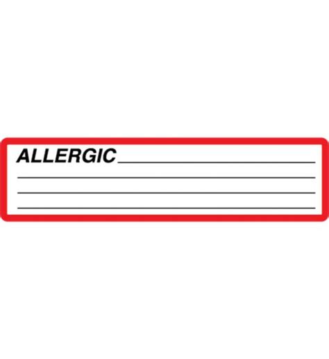 Allergy Stickers For Medical Charts Medical Allergy Labels