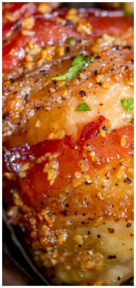 Slow Cooker Bacon Brown Sugar Garlic Chicken ~ Made With