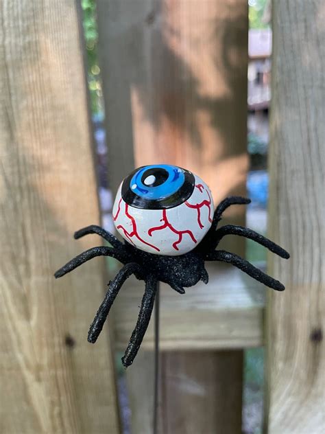 Halloween Eyeball Plant Markers Halloween Decoration Spider Etsy