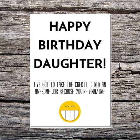 Daughter Birthday Card Funny Birthday Card Funny Happy